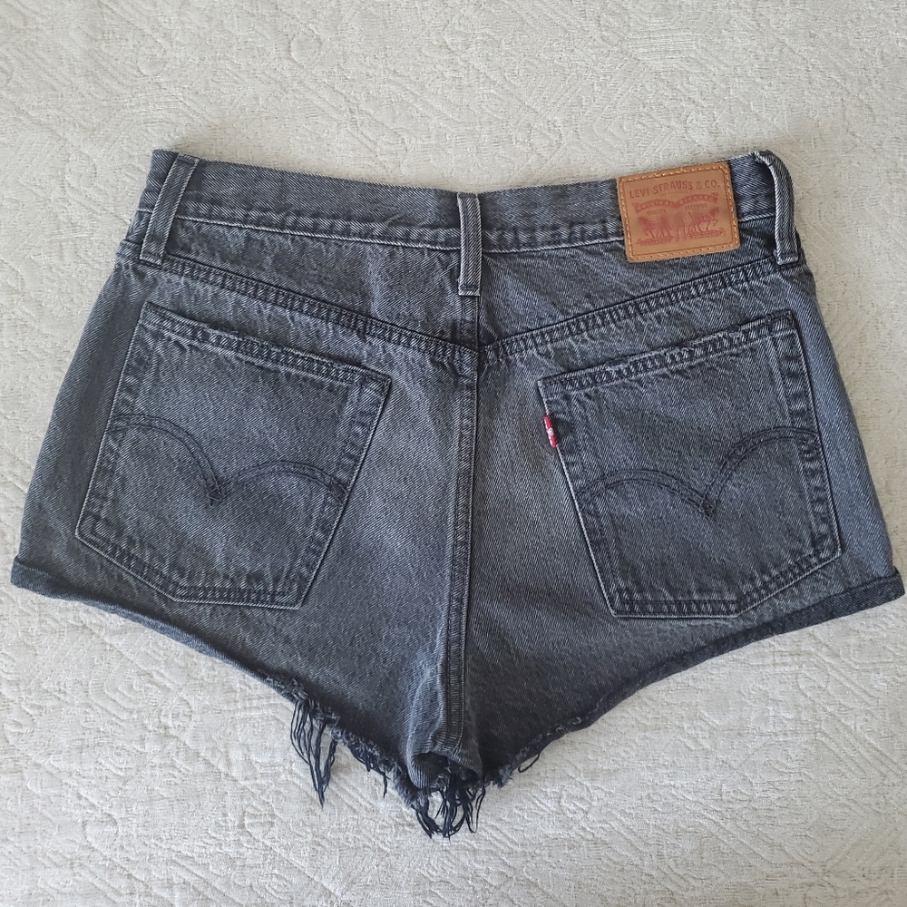 Levi's Wedgie fit black cut off denim short